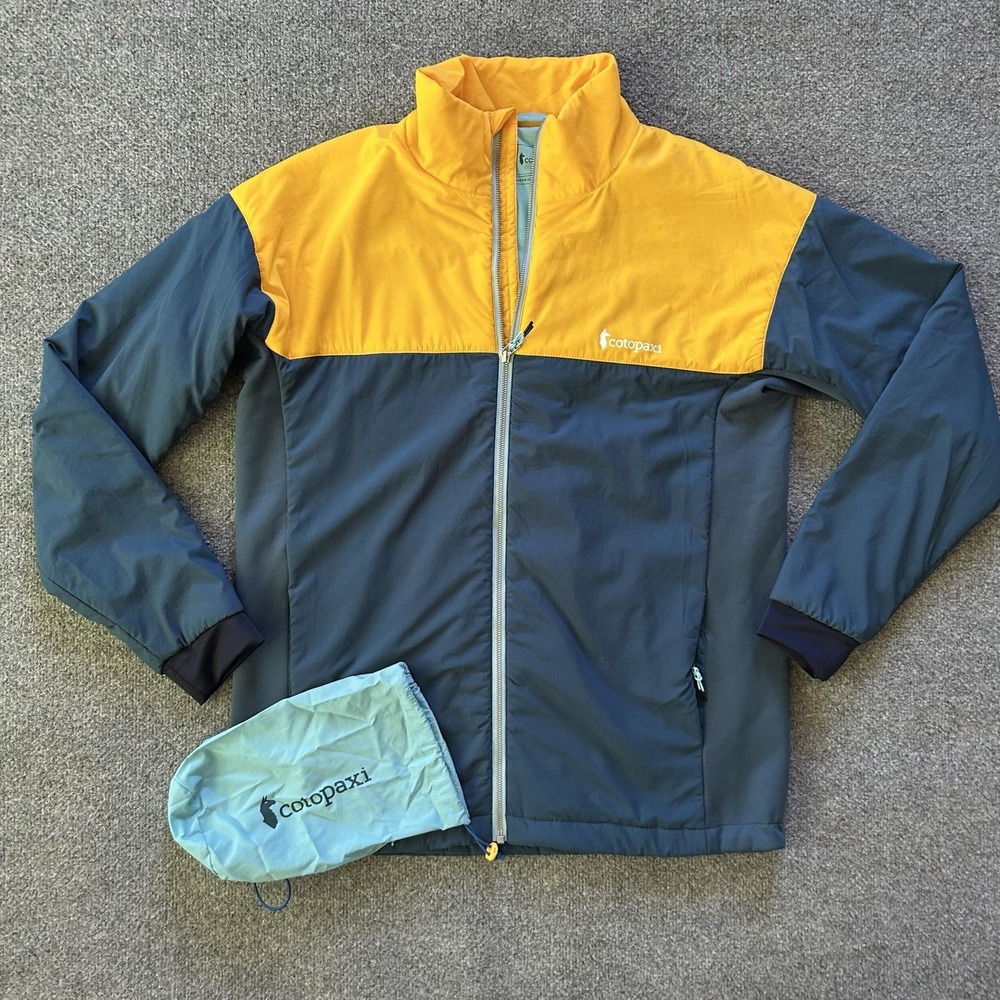 Cotopaxi Jacket Mens XL Pacaya Insulated Blue Yellow Colorblock Packable
